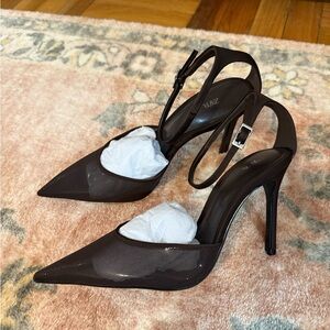 Zara Black Mesh Stiletto Heels